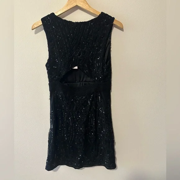 NWT Free People Women’s Snake Charmer Form Fitting Sleeveless Dress Black Size 4 - Picture 6 of 9